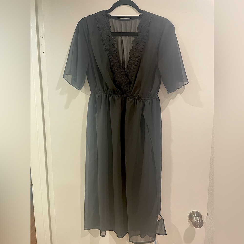 Genie Chiffon Lace Cover-Up Dress